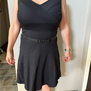 White House Black Market Sleeveless Black Midi Dress